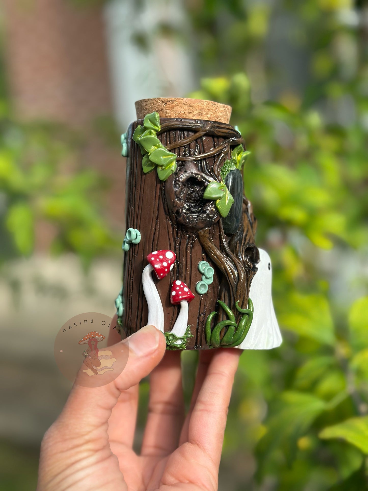 Jar | Labradorite + Fall Tree with Ghost