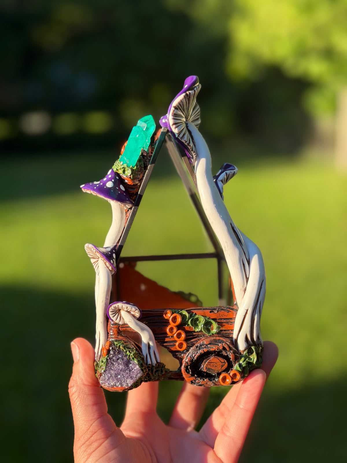 Terrarium | Purple Mushrooms with Amerthyst + Quartz