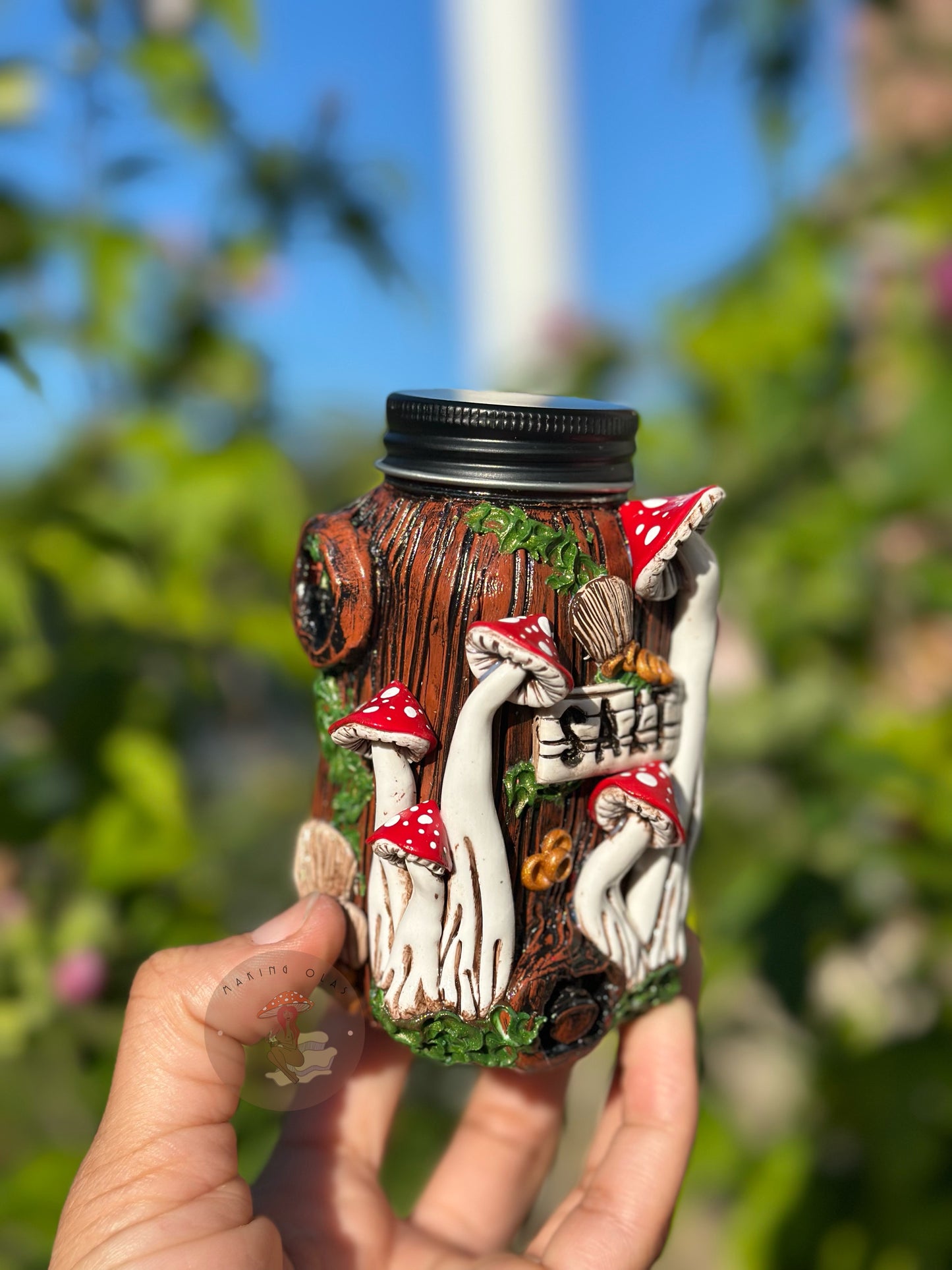 Salt + Pepper Shaker | Red Mushrooms