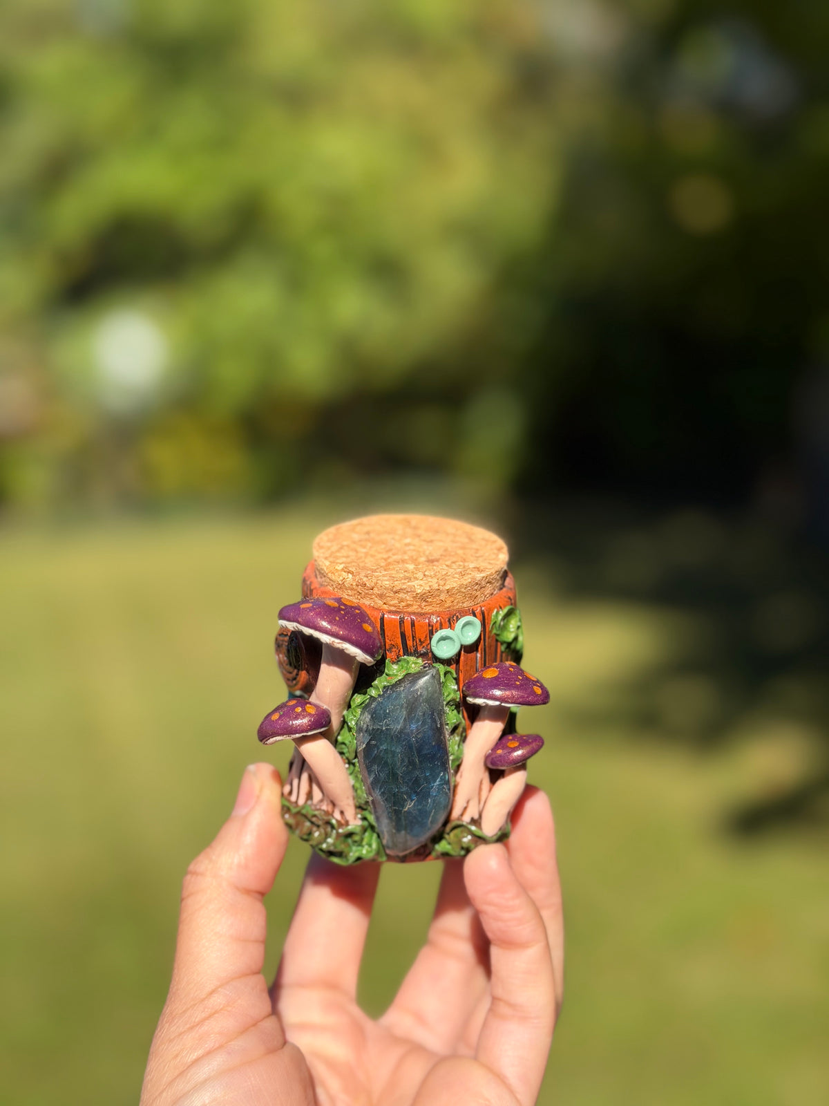 Jar | Labradorite + Purple Mushrooms