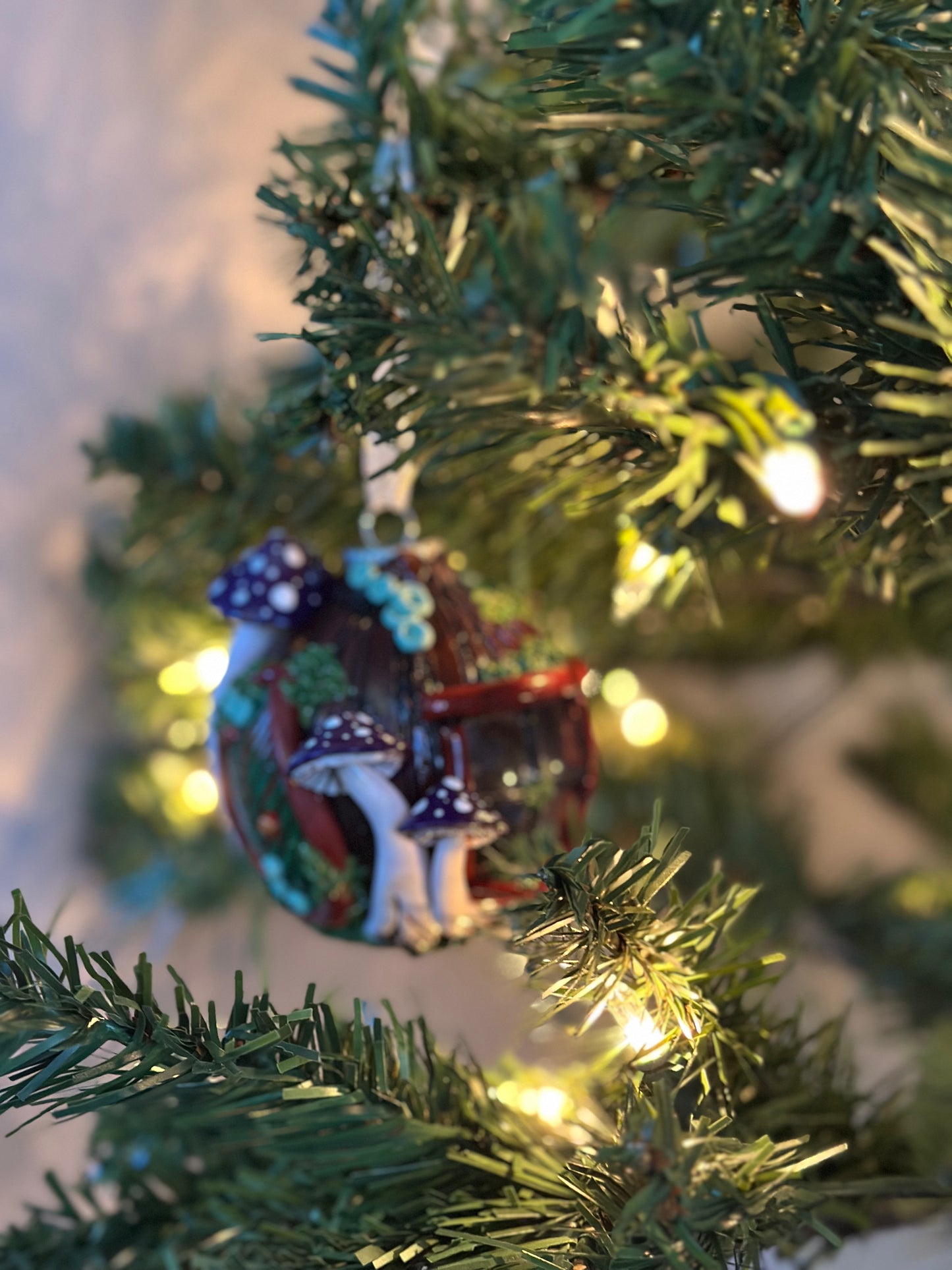 Ornament | Leafy Door with Red Mushrooms