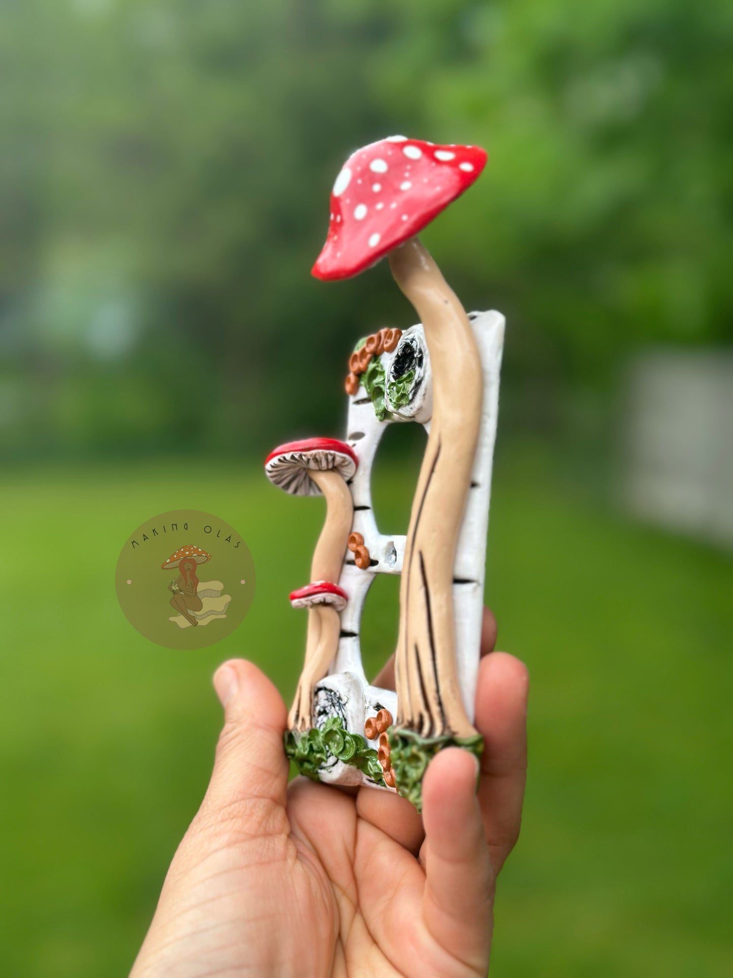 Outlet Cover | Red Mushrooms on Birchwood