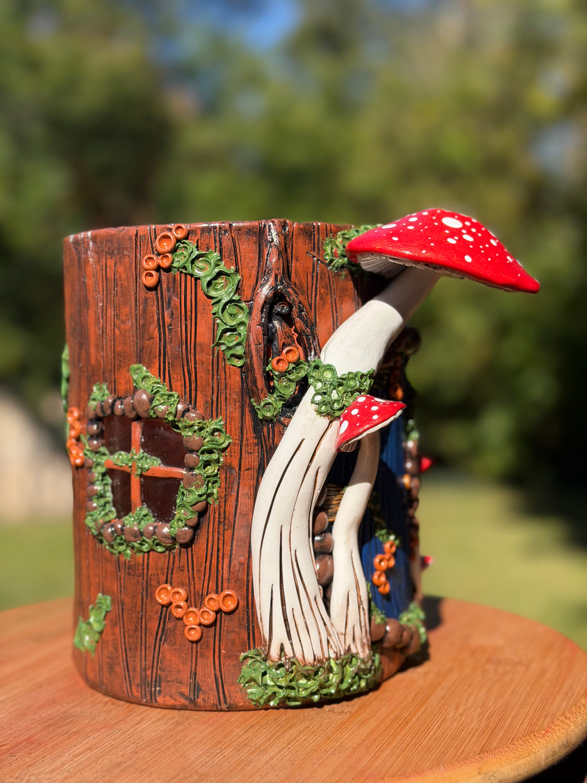 Vase | Red Mushroom Awning Woodland Fairy House
