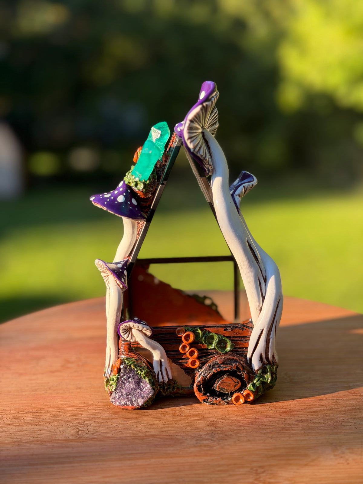 Terrarium | Purple Mushrooms with Amerthyst + Quartz