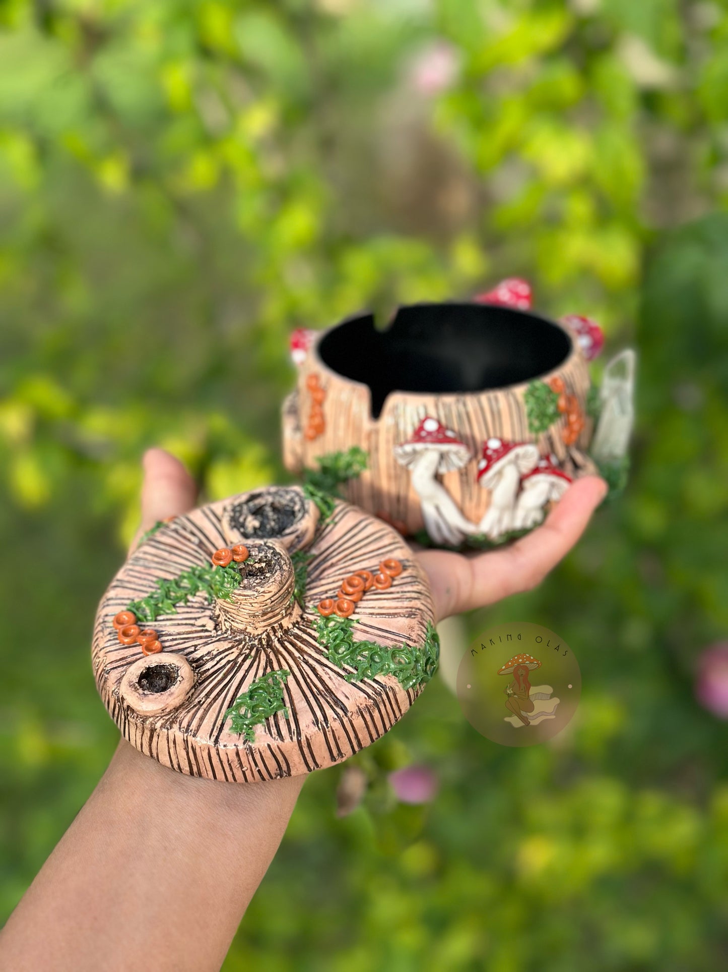 Ashtray | Red Mushrooms + Quartz