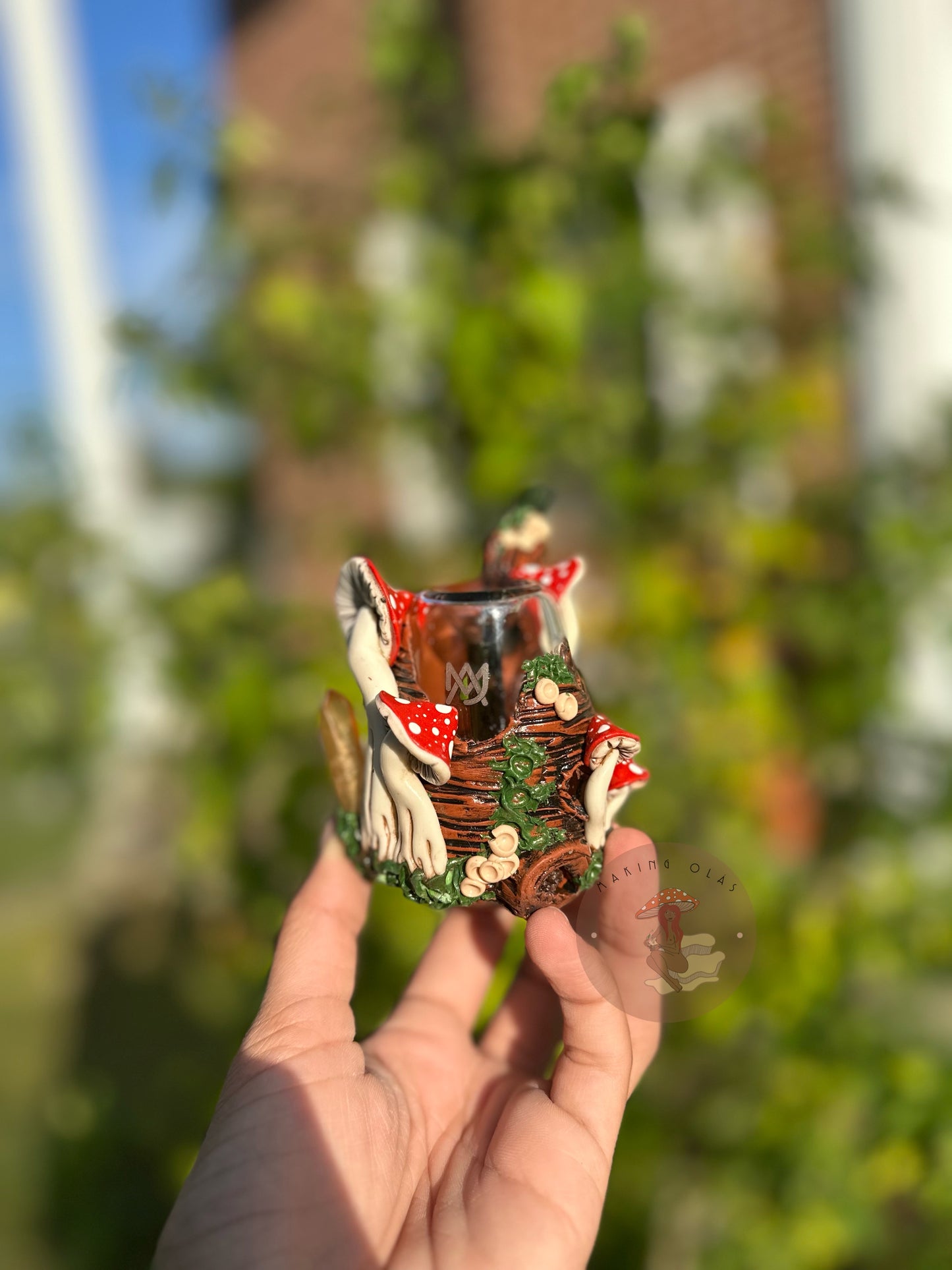 MJ Arsenal Bubbler | Red Mushrooms with Quartz