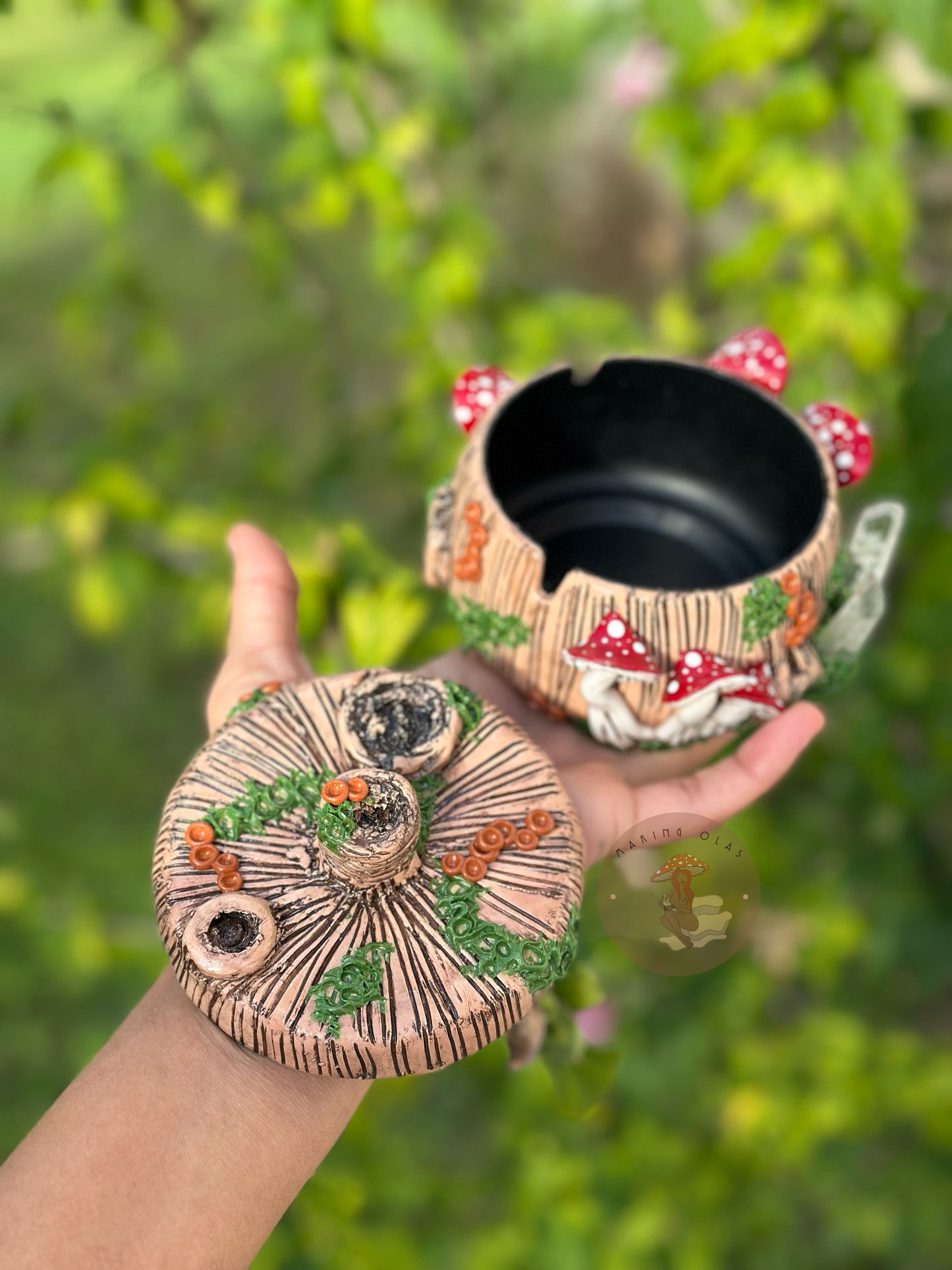 Ashtray | Red Mushrooms + Quartz