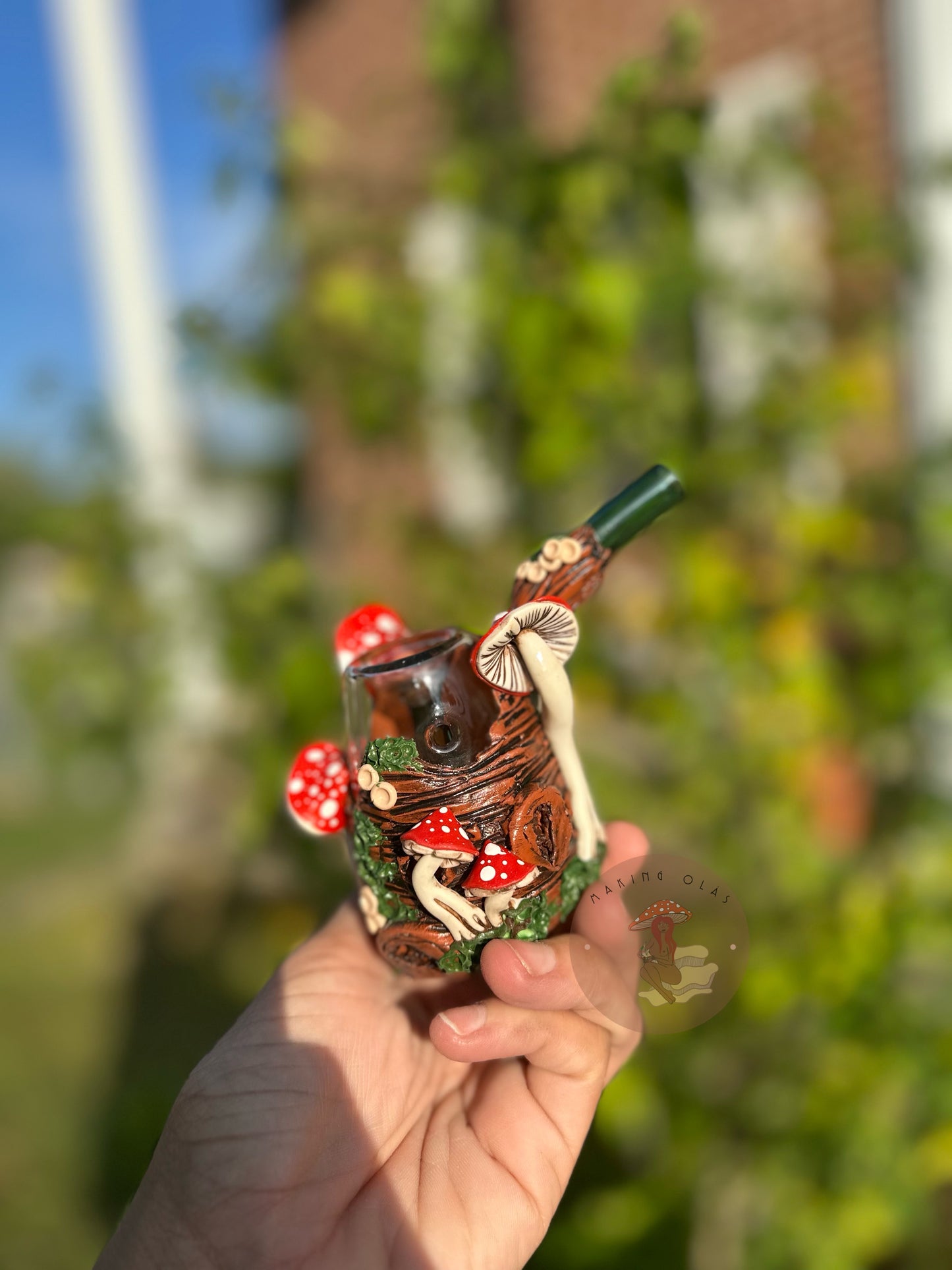 MJ Arsenal Bubbler | Red Mushrooms with Quartz