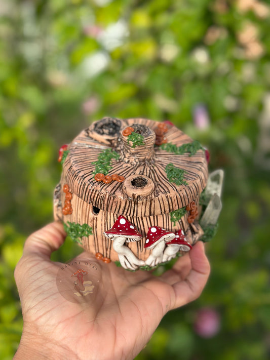 Ashtray | Red Mushrooms + Quartz