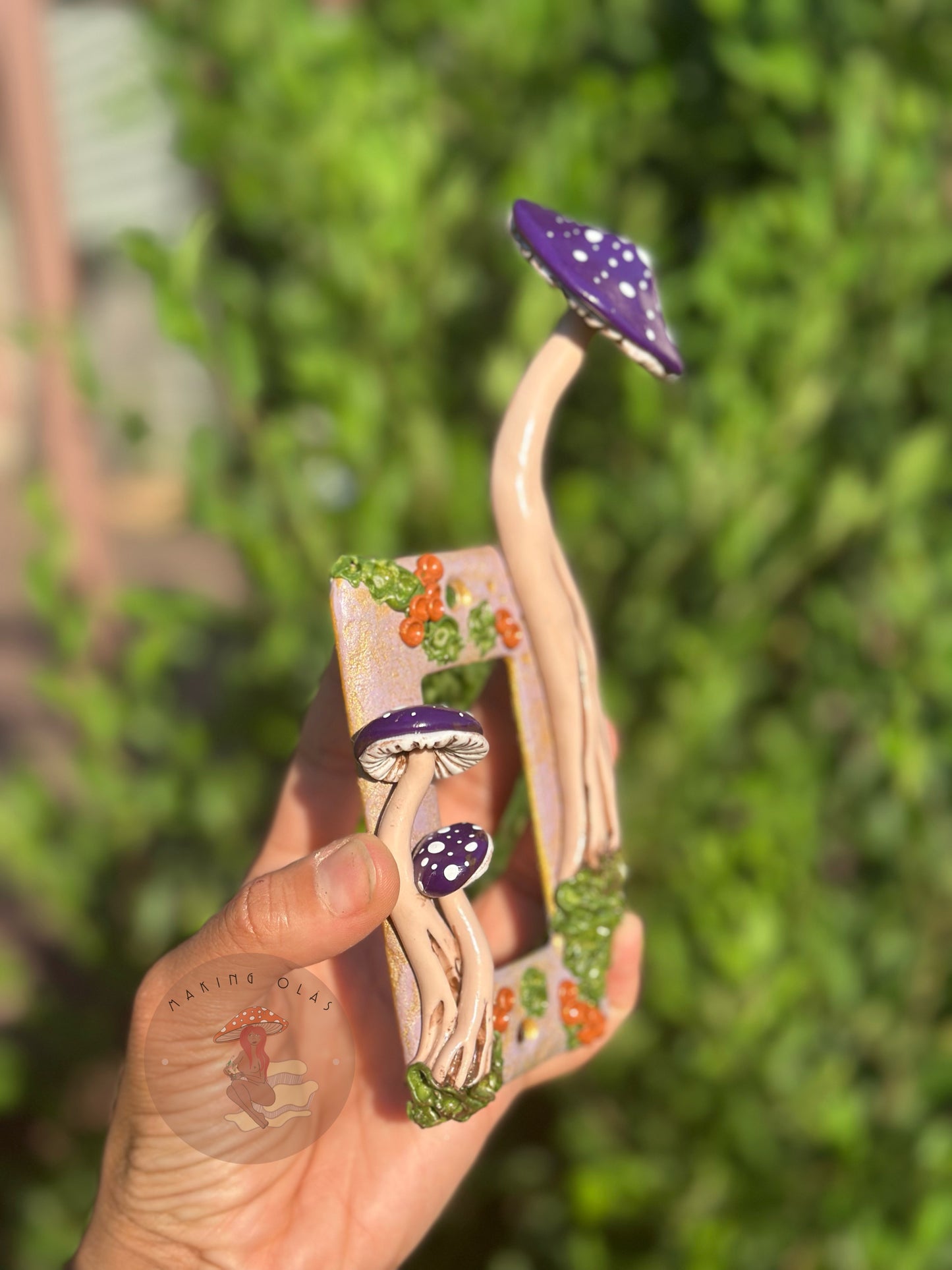 Light Toggle Switch Cover | Purple Mushrooms on Lilac