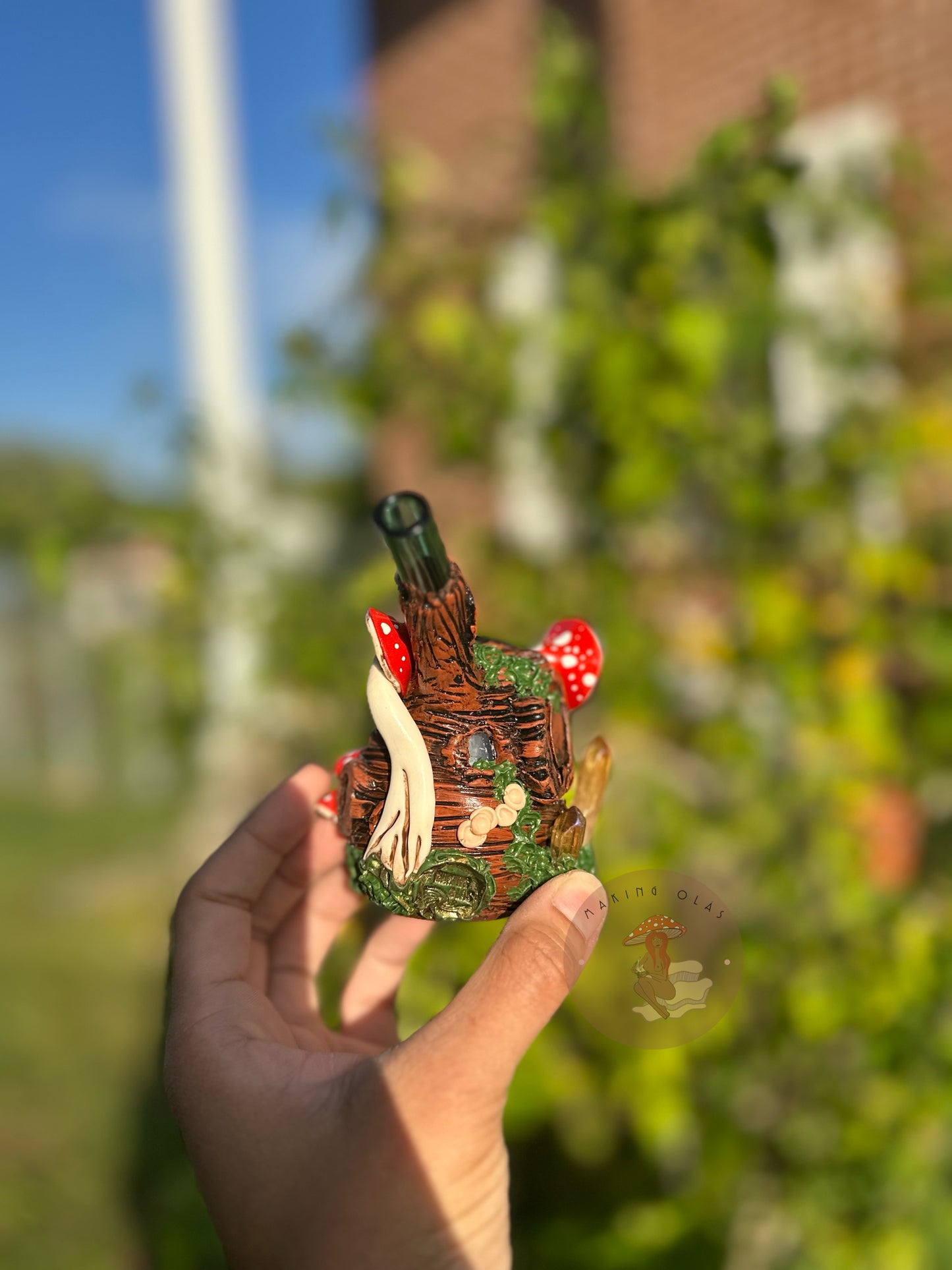 MJ Arsenal Bubbler | Red Mushrooms with Quartz