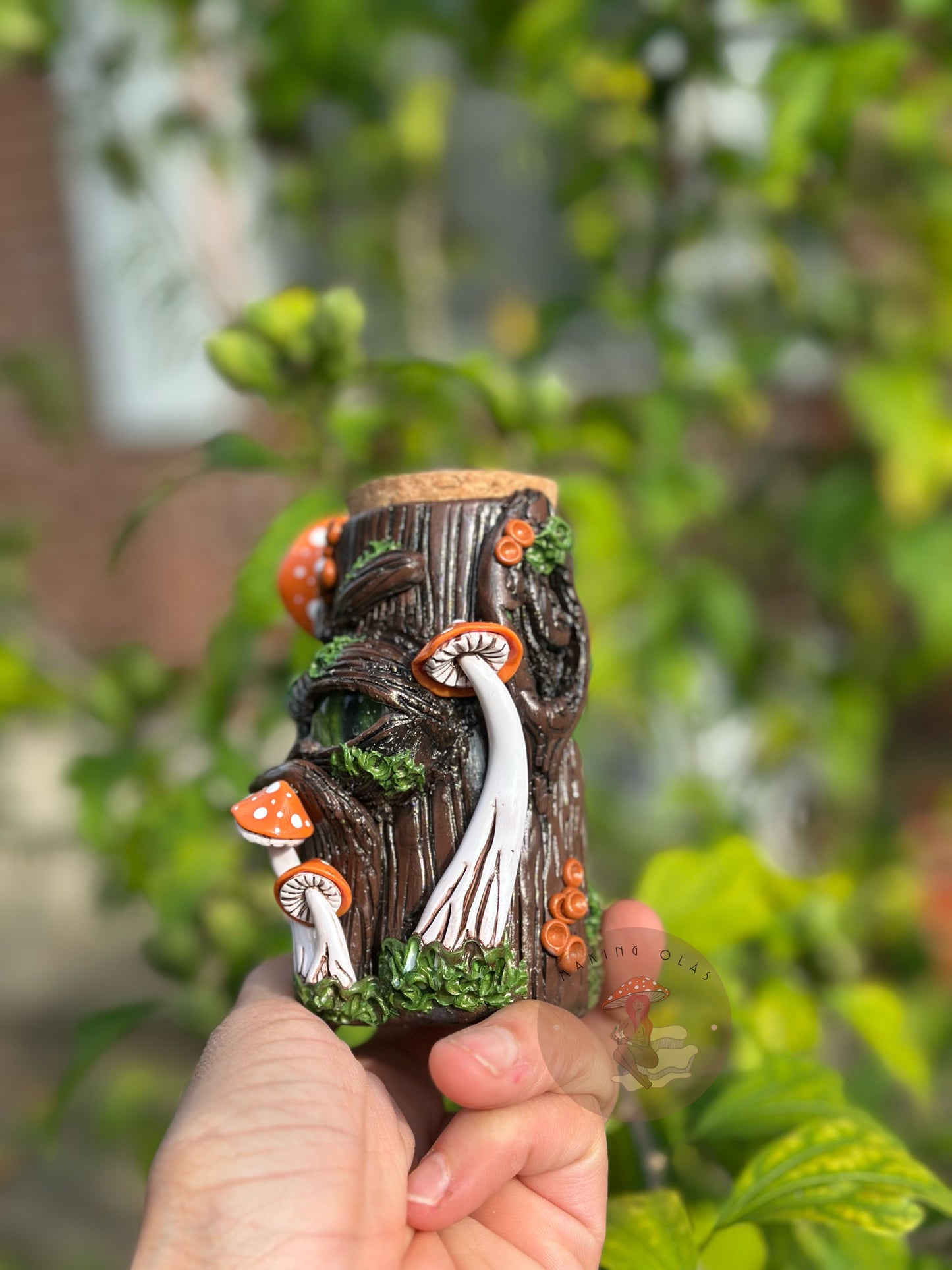 Jar | Grumpy Tree with Orange Mushrooms