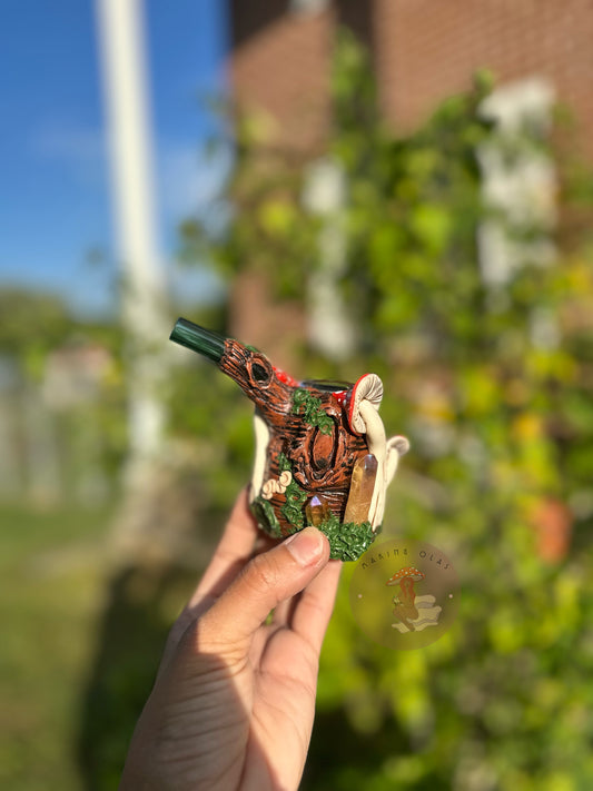 MJ Arsenal Bubbler | Red Mushrooms with Quartz