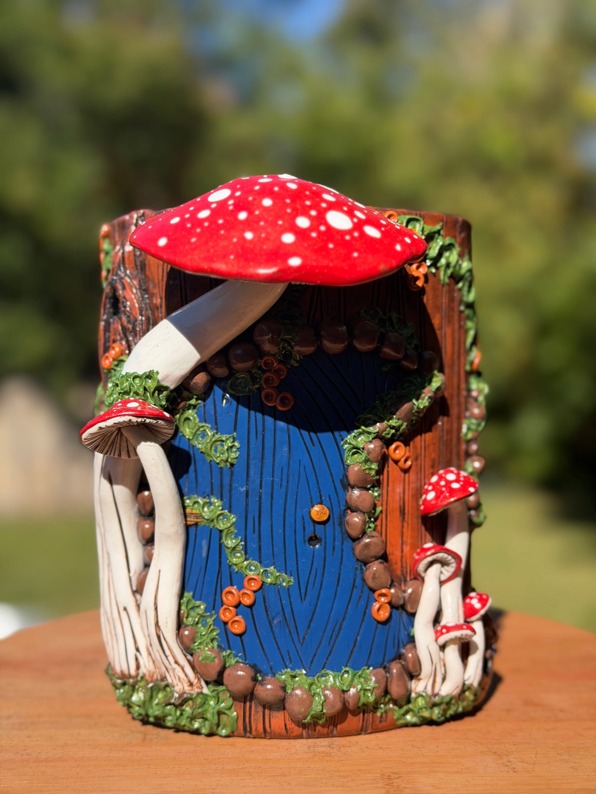 Vase | Red Mushroom Awning Woodland Fairy House