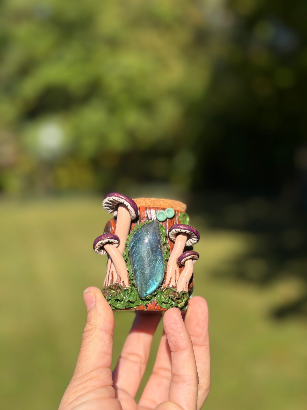 Jar | Labradorite + Purple Mushrooms