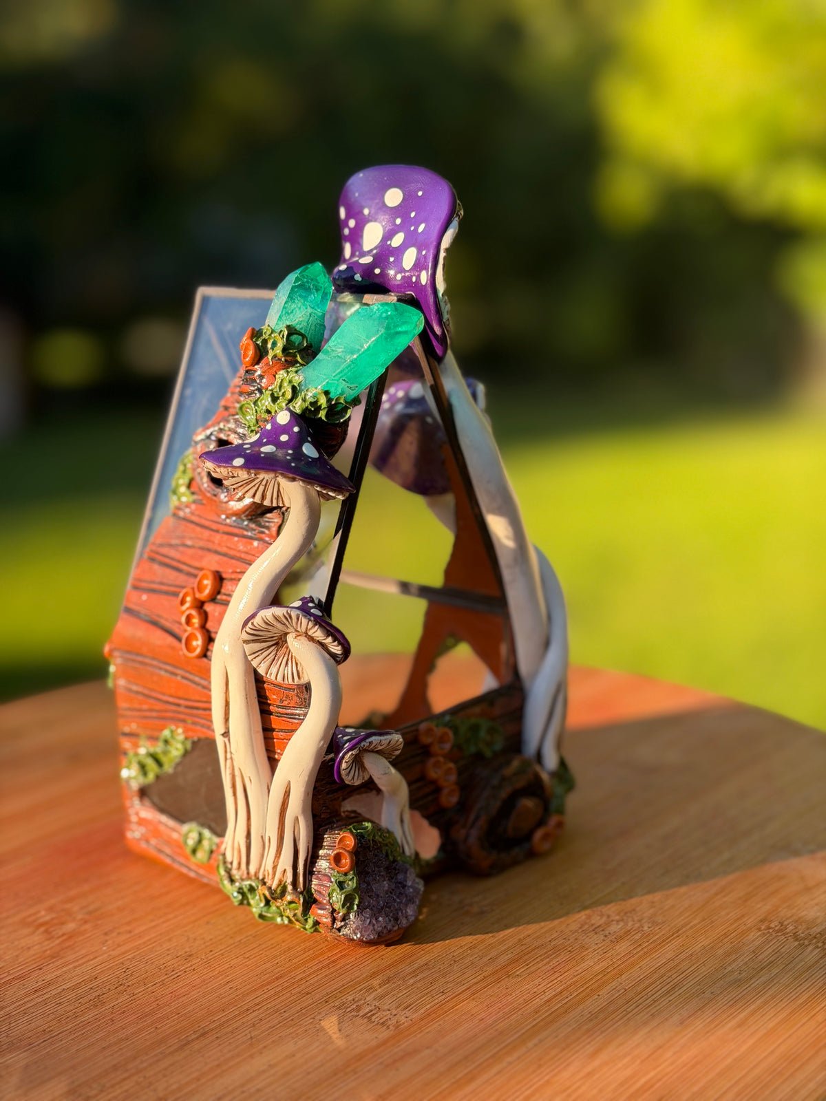 Terrarium | Purple Mushrooms with Amerthyst + Quartz