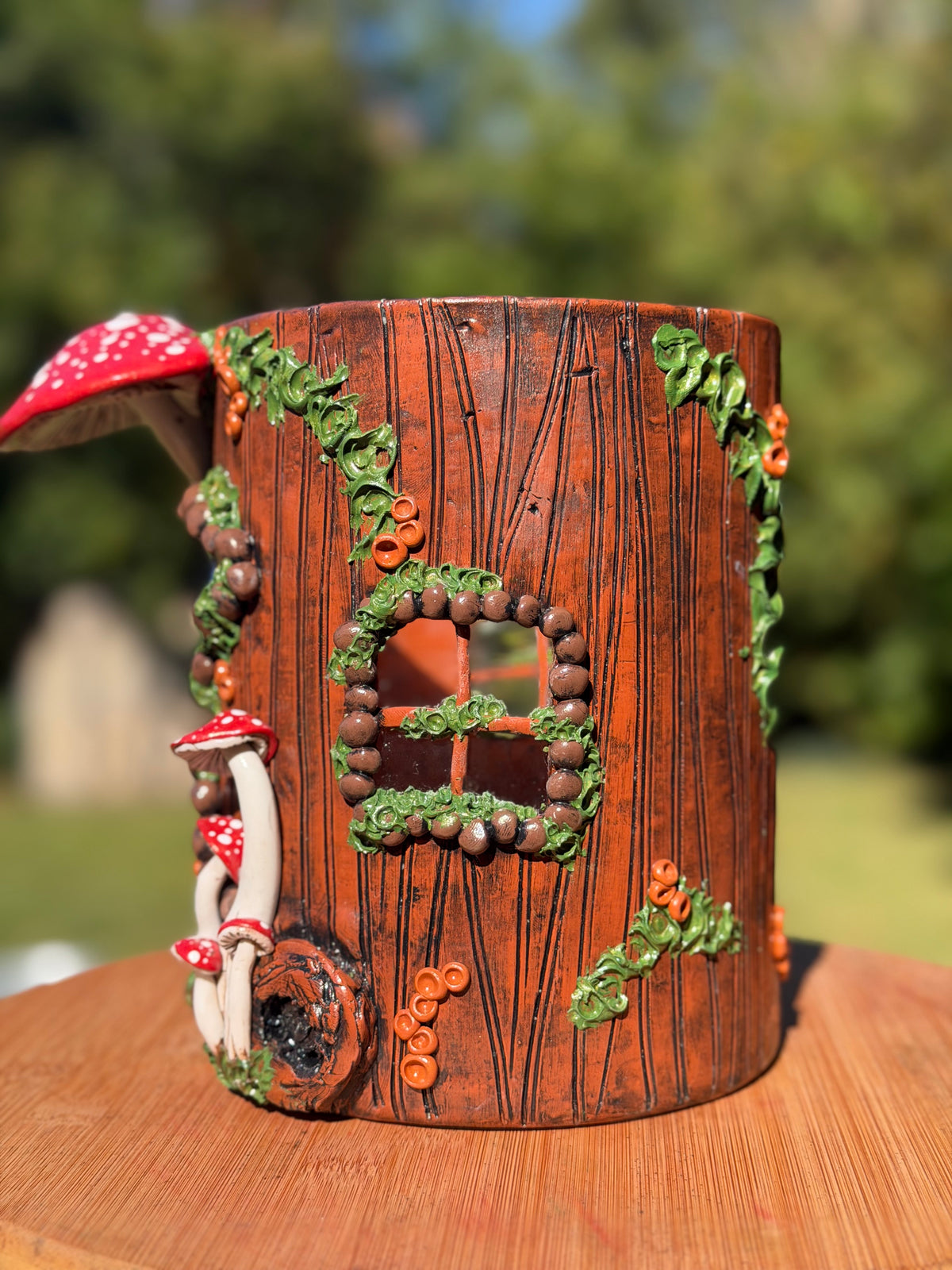 Vase | Red Mushroom Awning Woodland Fairy House