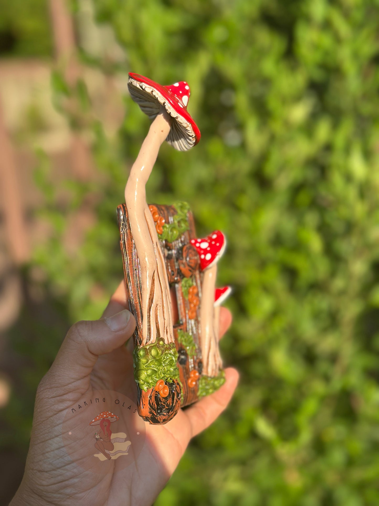 Light Switch Cover | Red Mushrooms on Oak Wood