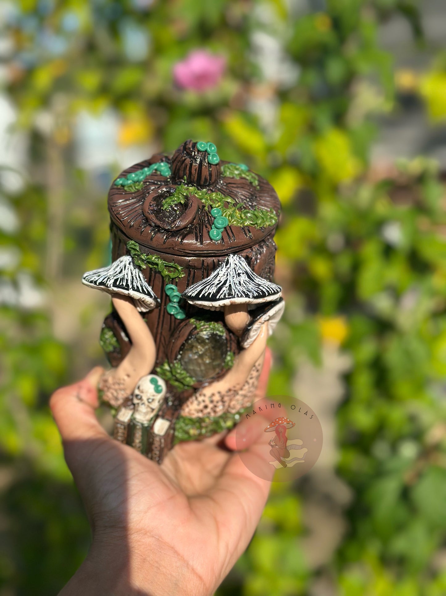Jar | Labradorite + Black Mushrooms