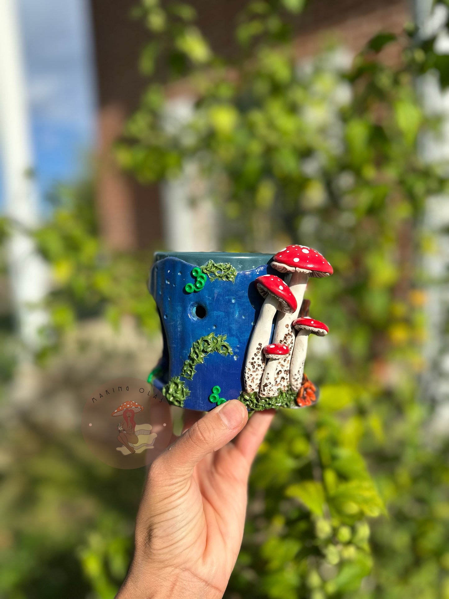 Wax Warmer | Little House with Mushrooms and Glowy night sky