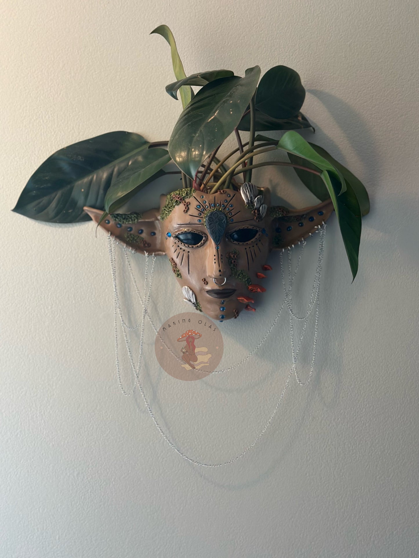 Hanging Wall Planter | Elfin + Carved Labradorite - Made to Order