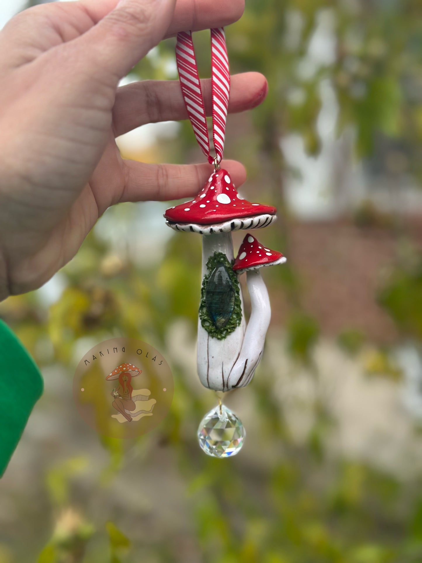 Ornament | Mushrooms with Labradorite + a suncatcher