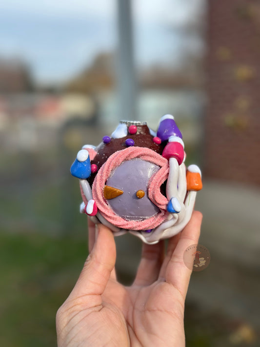 Ornament | Gingerbread House with Sugar Door + Frosted Gumdrop mushrooms