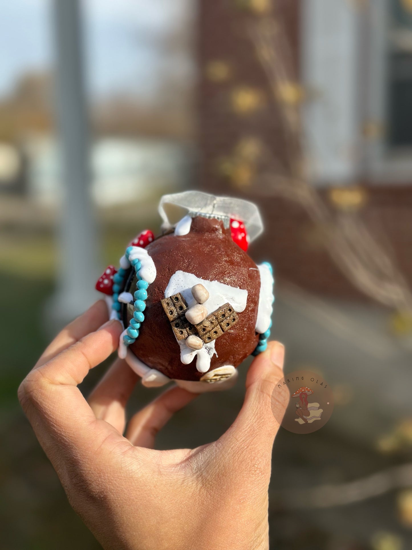 Ornament | Yellow Door with Red Mushrooms + Smores