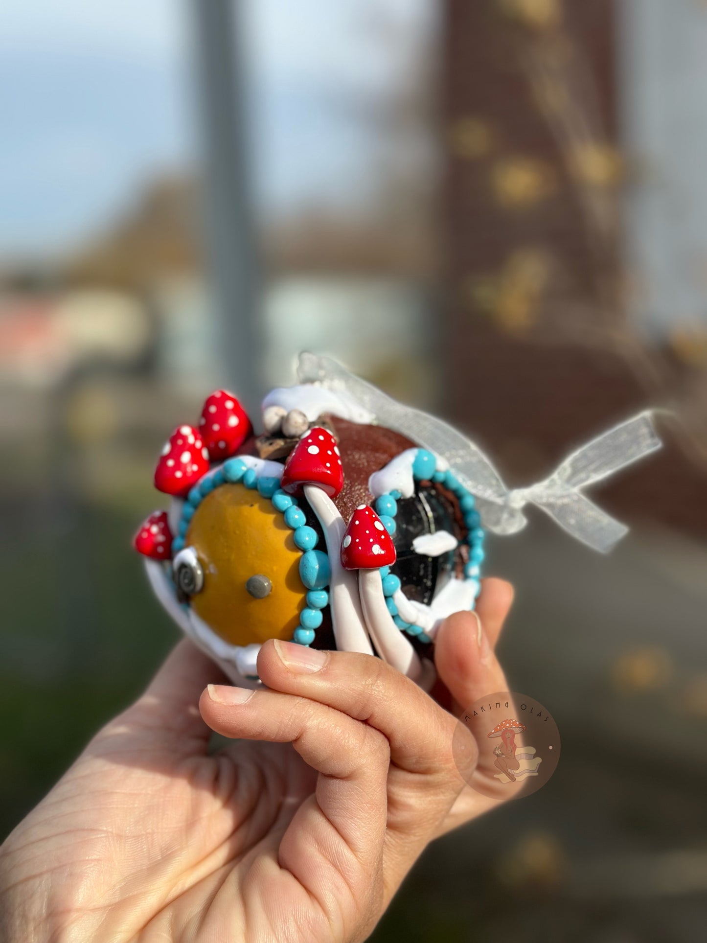 Ornament | Yellow Door with Red Mushrooms + Smores