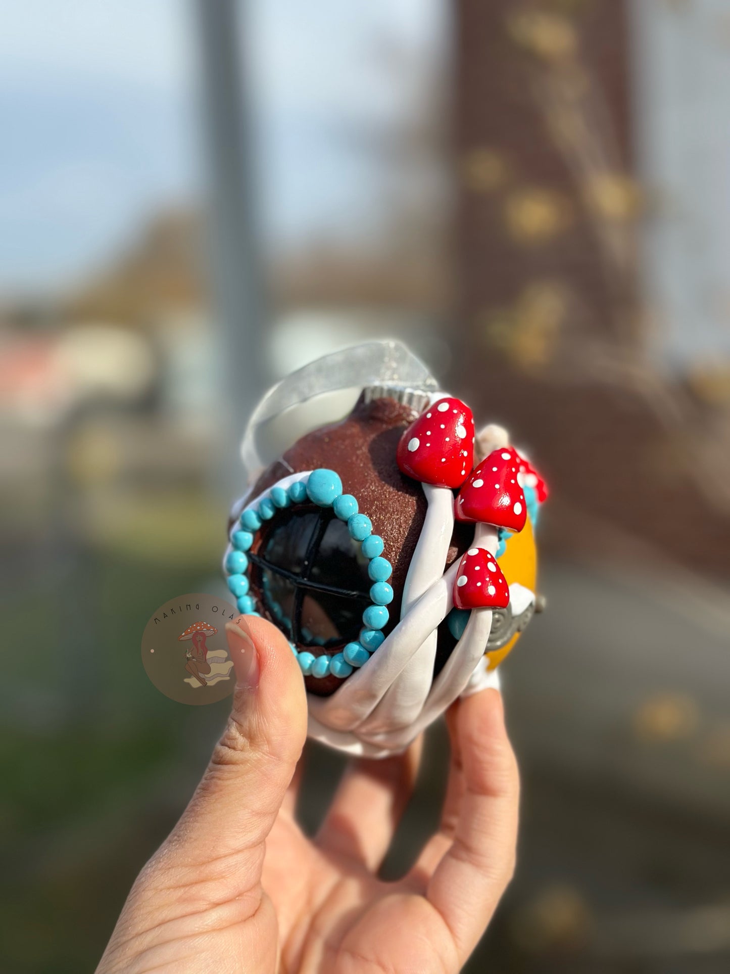 Ornament | Yellow Door with Red Mushrooms + Smores