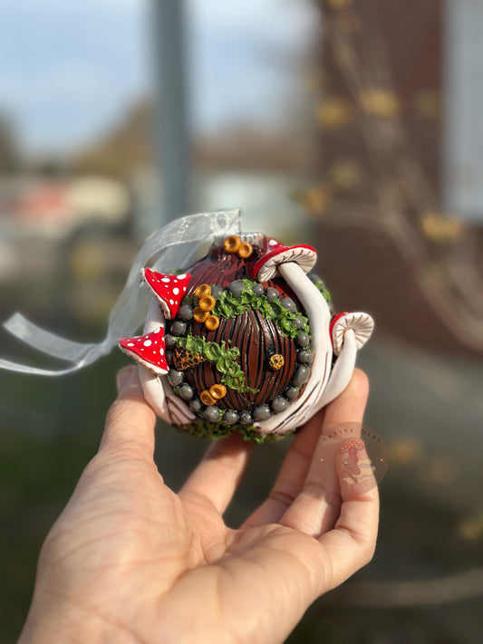 Ornament | Brown Door with Red Mushrooms