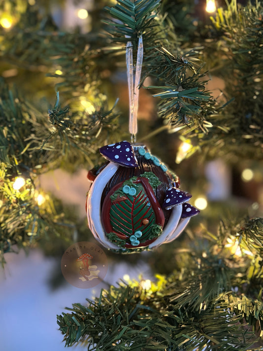 Ornament | Leafy Door with Red Mushrooms