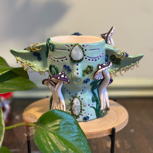 Plant Pot | Blue Elfin with Moonstones