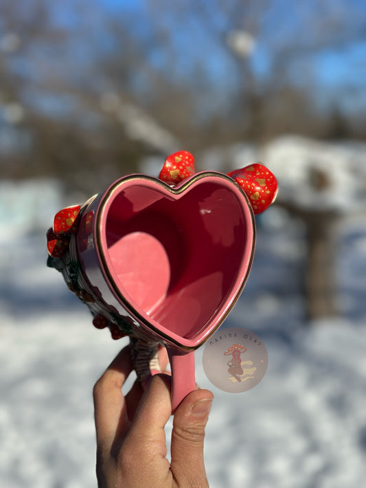 Valentines Mug | Red Mushrooms + Quartz