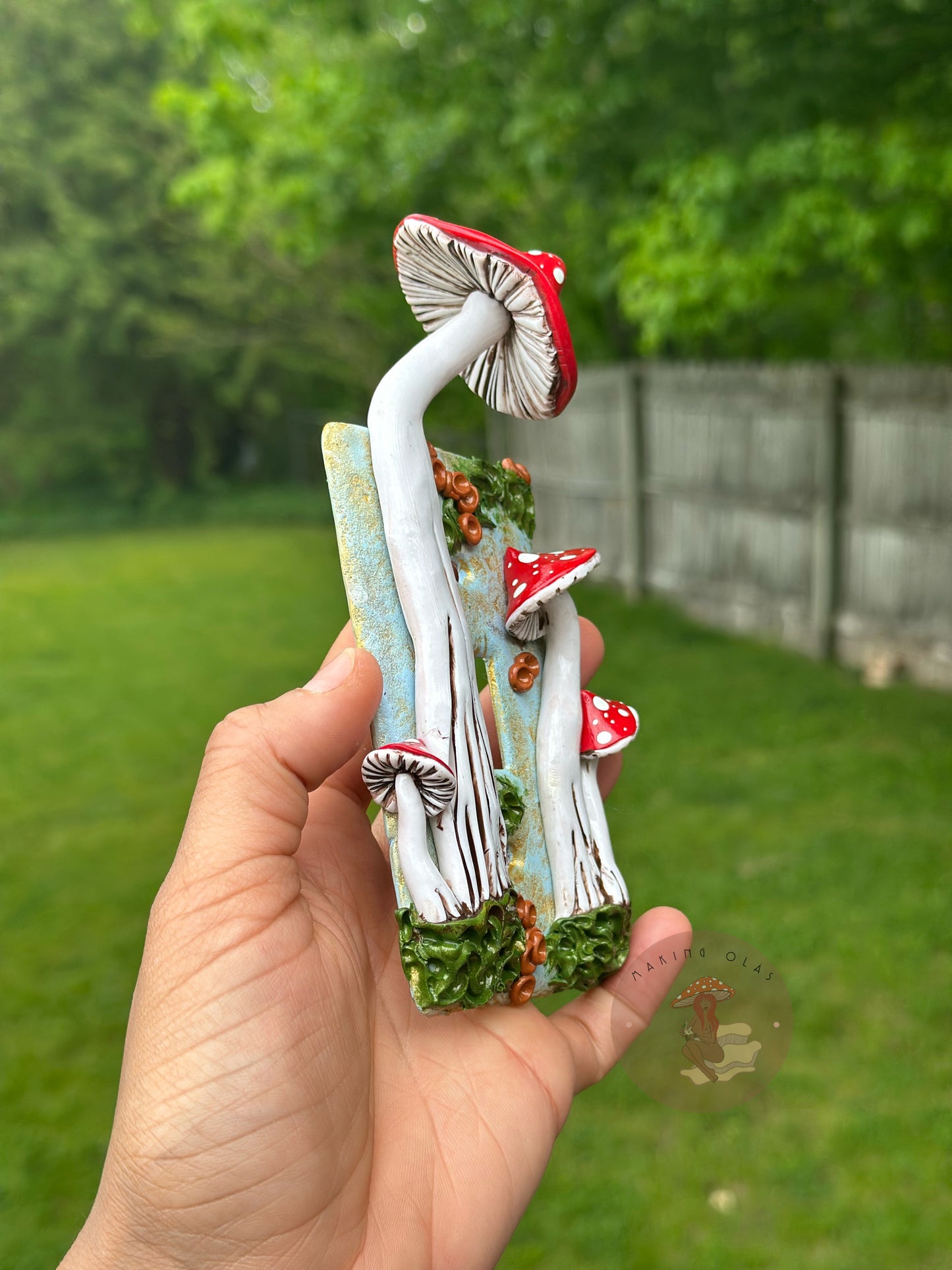 Light Switch Cover | Red Mushrooms on Sage