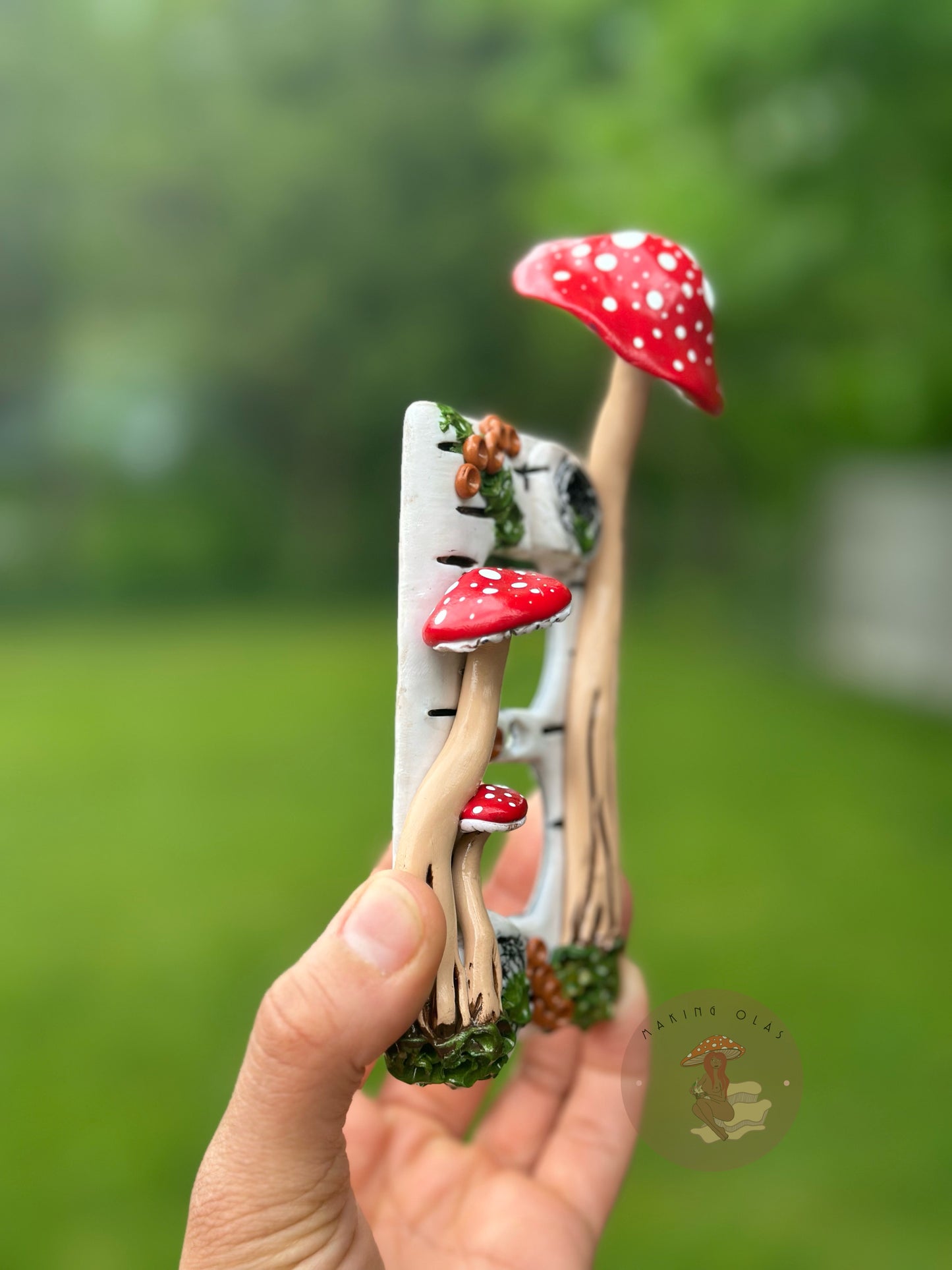 Outlet Cover | Red Mushrooms on Birchwood