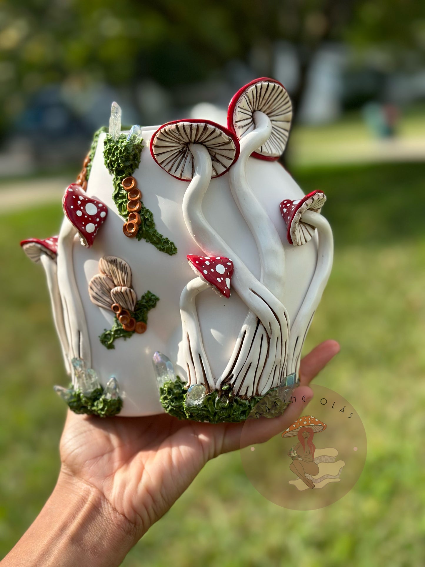 Cutie with a Bootie Mushroom + Crystal Planter | Made to Order