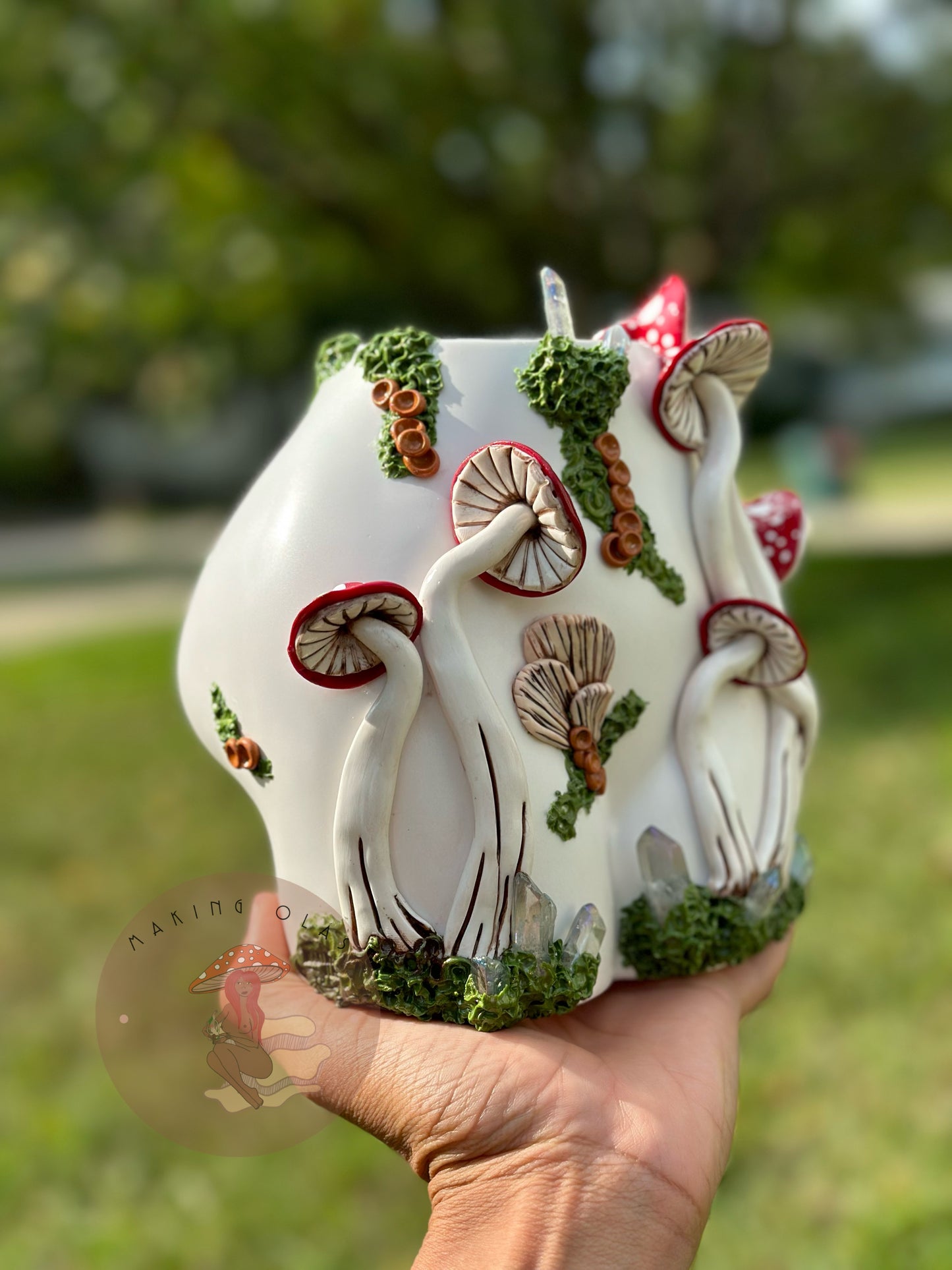 Cutie with a Bootie Mushroom + Crystal Planter | Made to Order