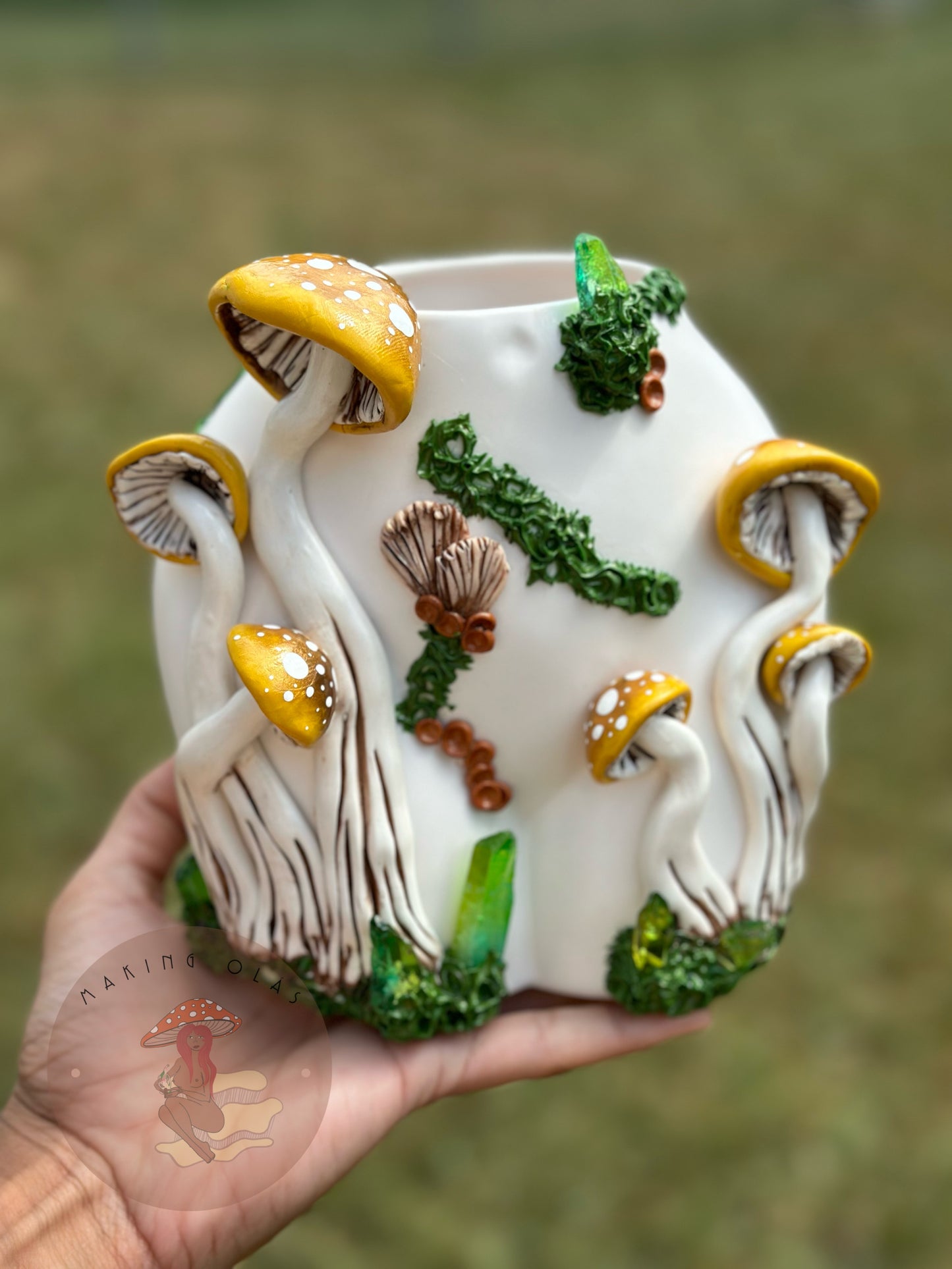 Cutie with a Bootie Mushroom + Crystal Planter | Made to Order
