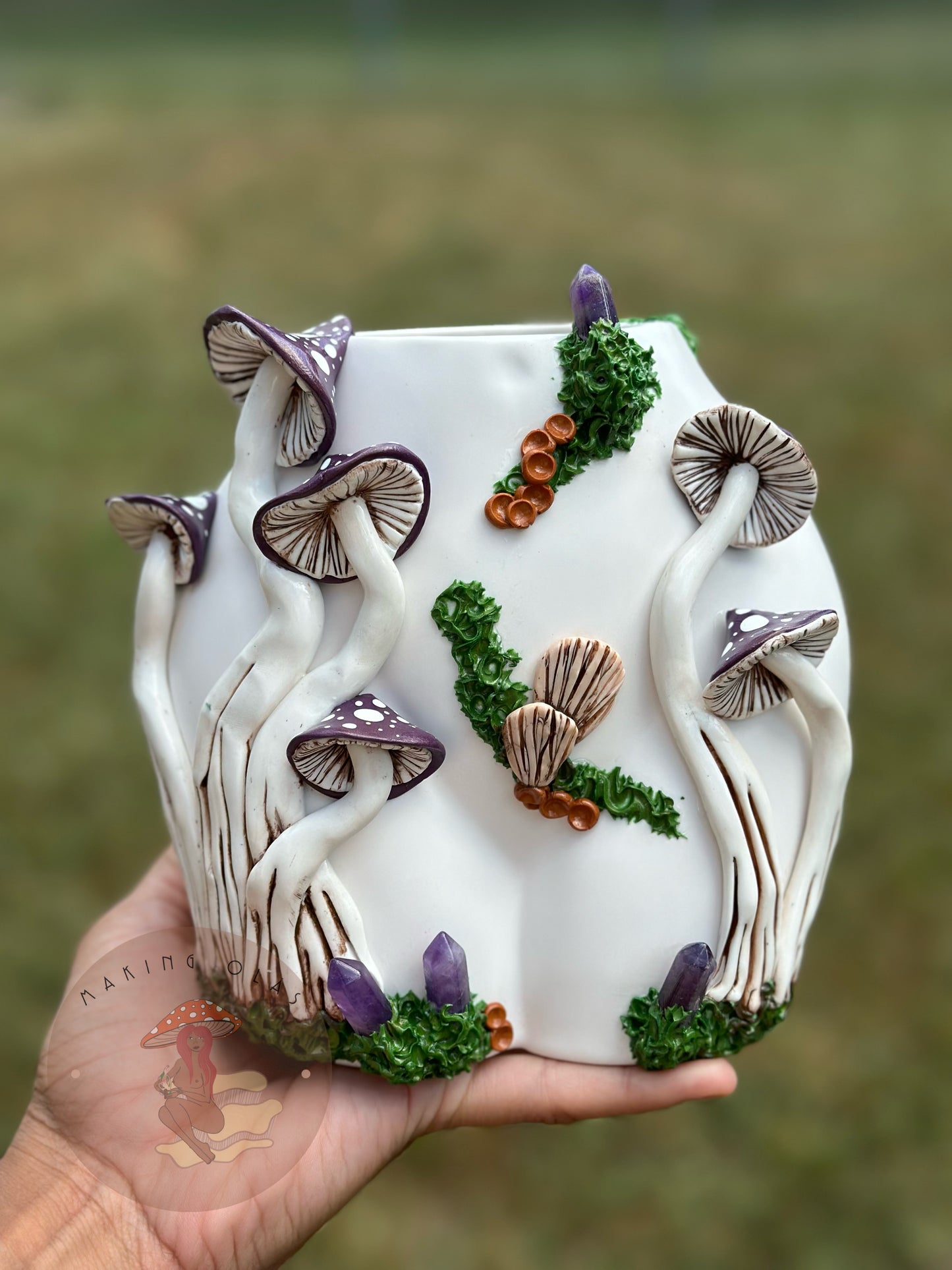 Cutie with a Bootie Mushroom + Crystal Planter | Made to Order