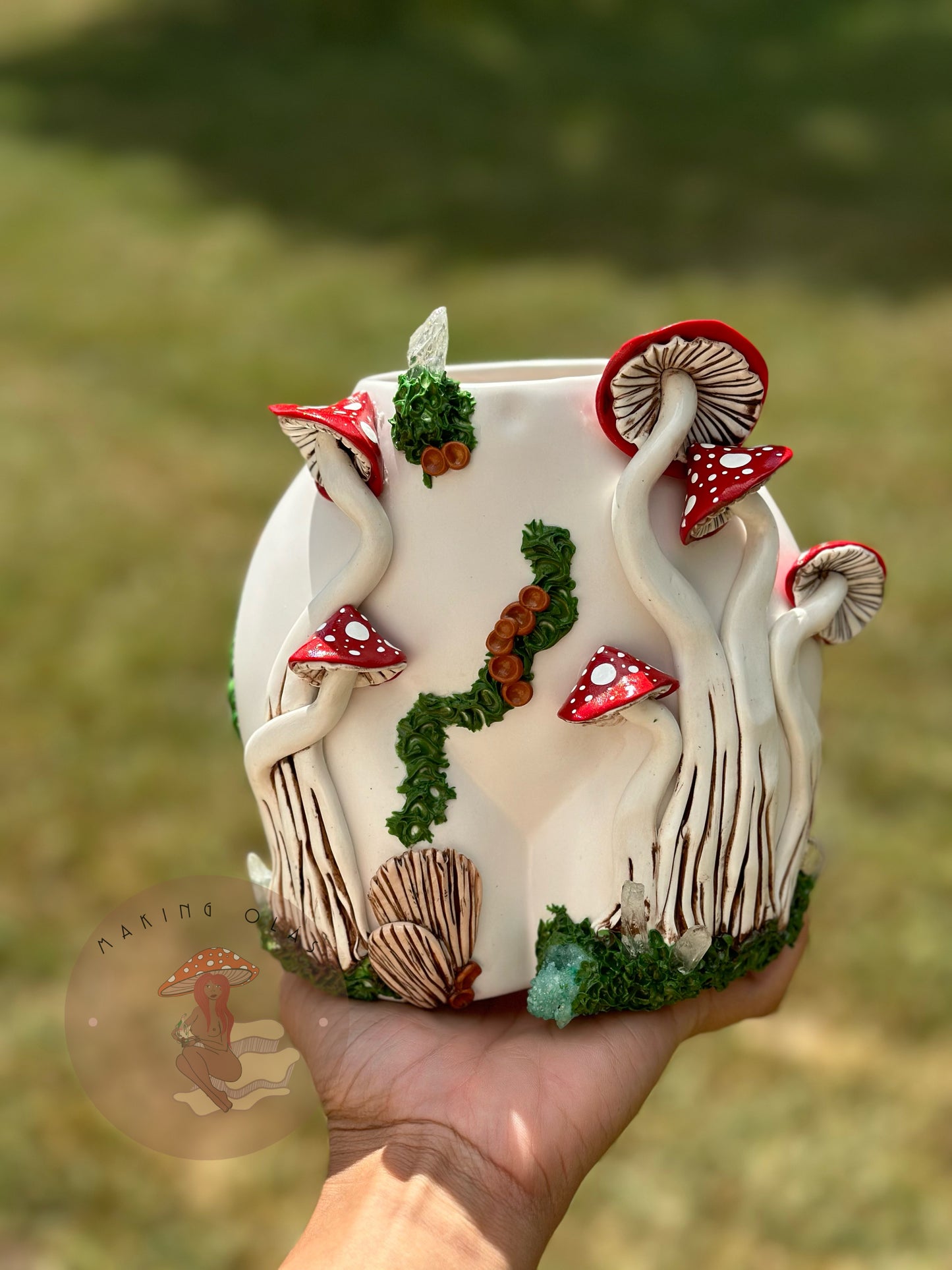 Cutie with a Bootie Mushroom + Crystal Planter | Made to Order