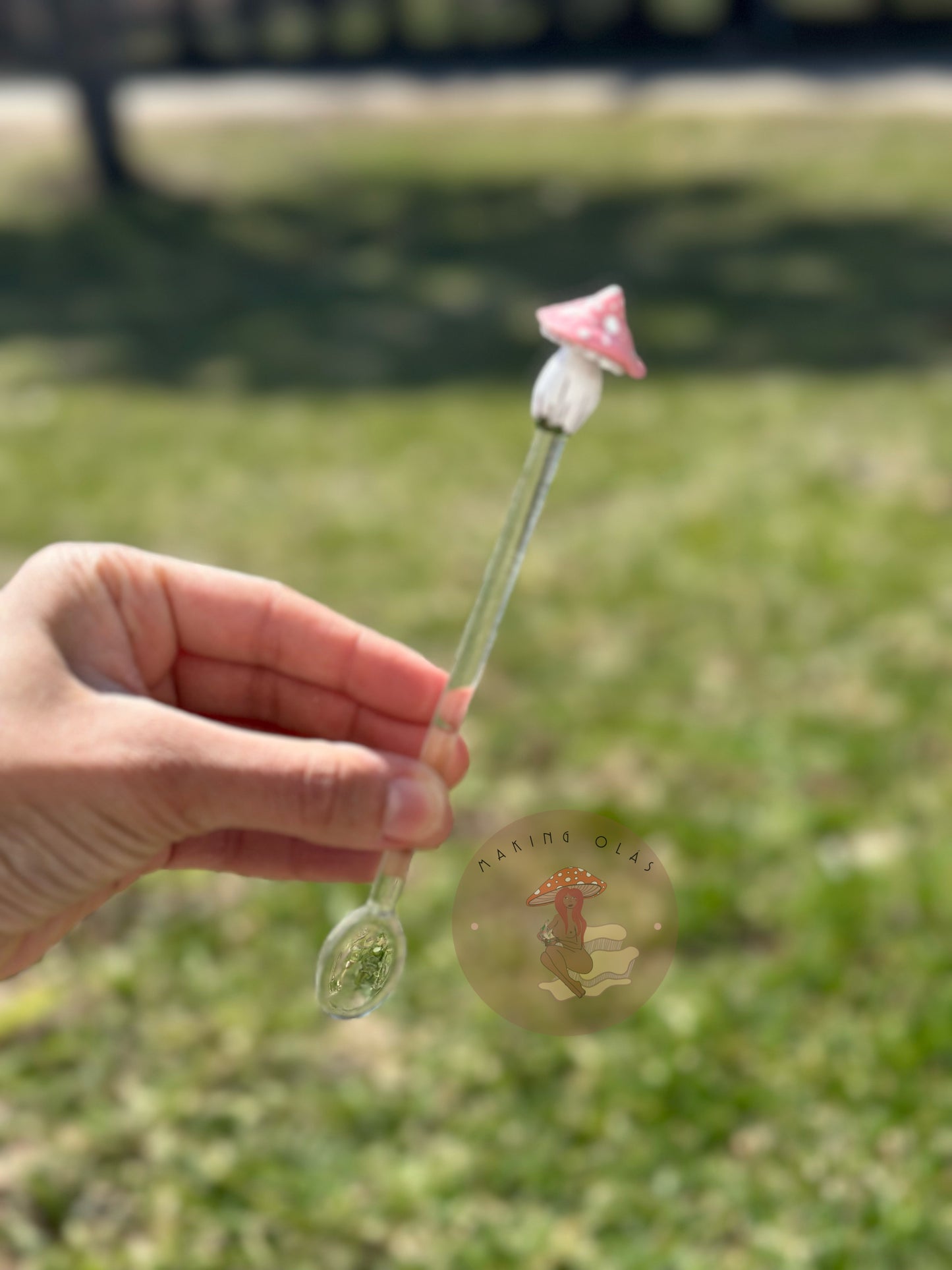 Mushroom Glass Stir Spoons