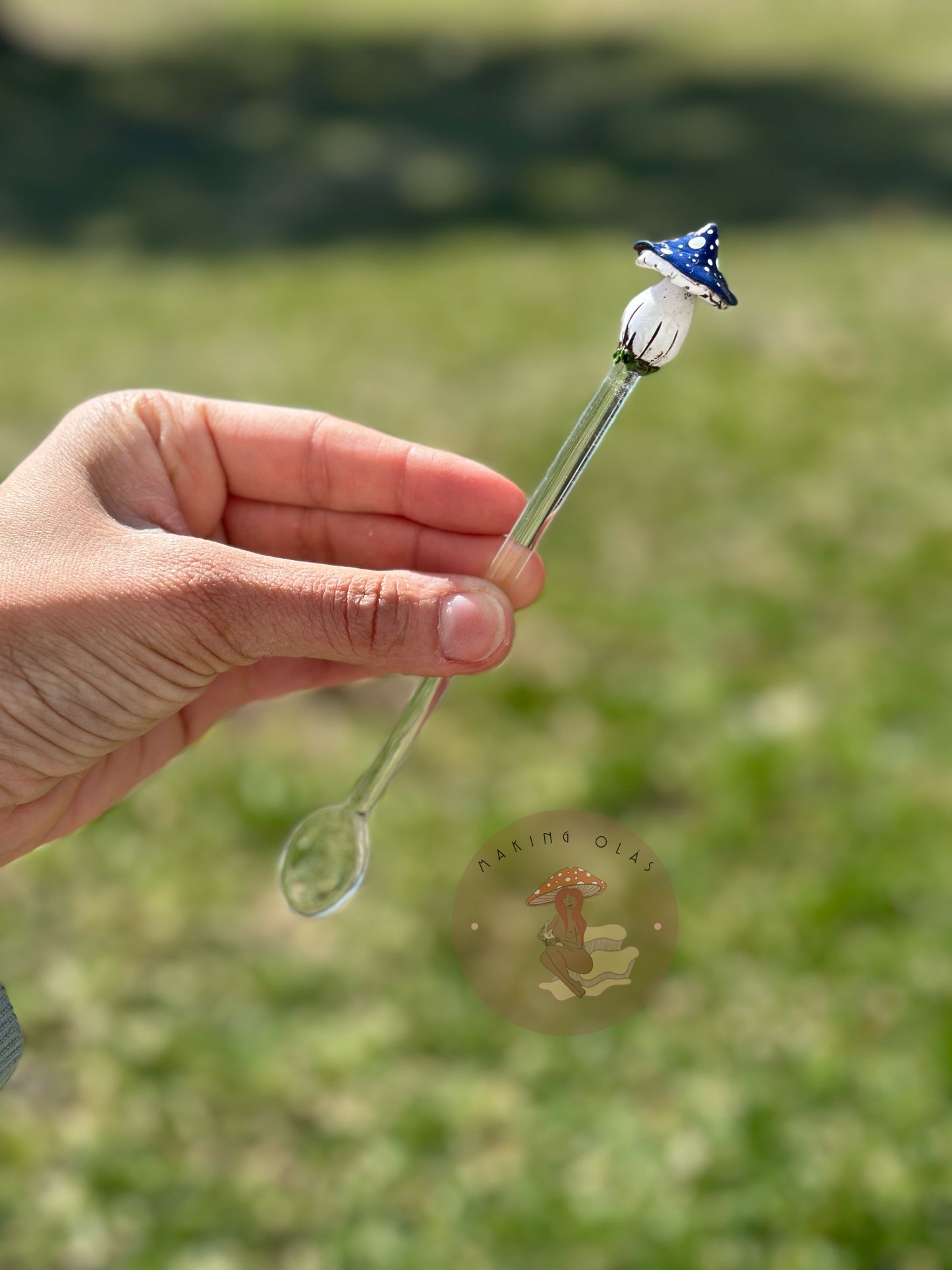 Mushroom Glass Stir Spoons
