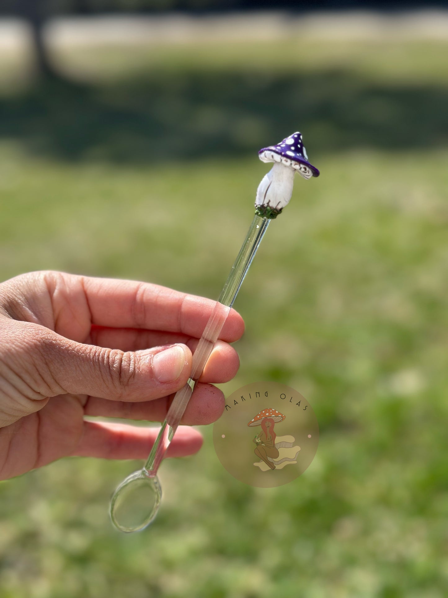 Mushroom Glass Stir Spoons