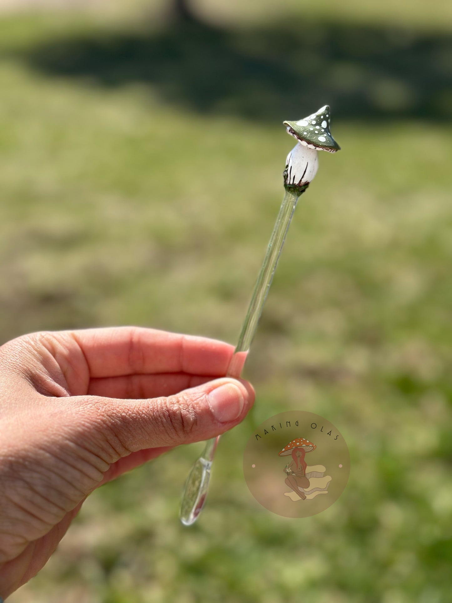 Mushroom Glass Stir Spoons
